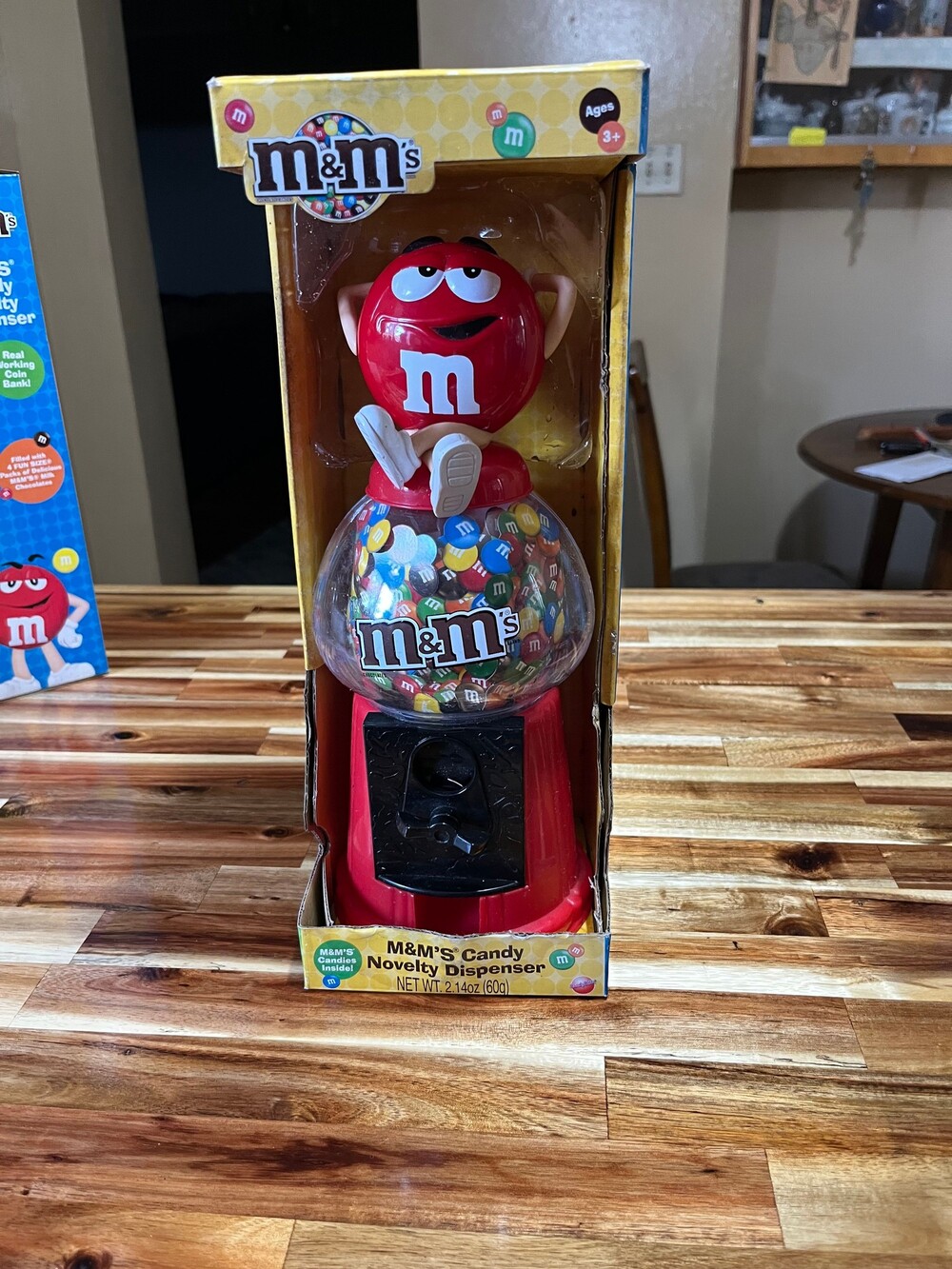 M&M's Candy Novelty Dispenser Red Plastic Real Working Coin Bank